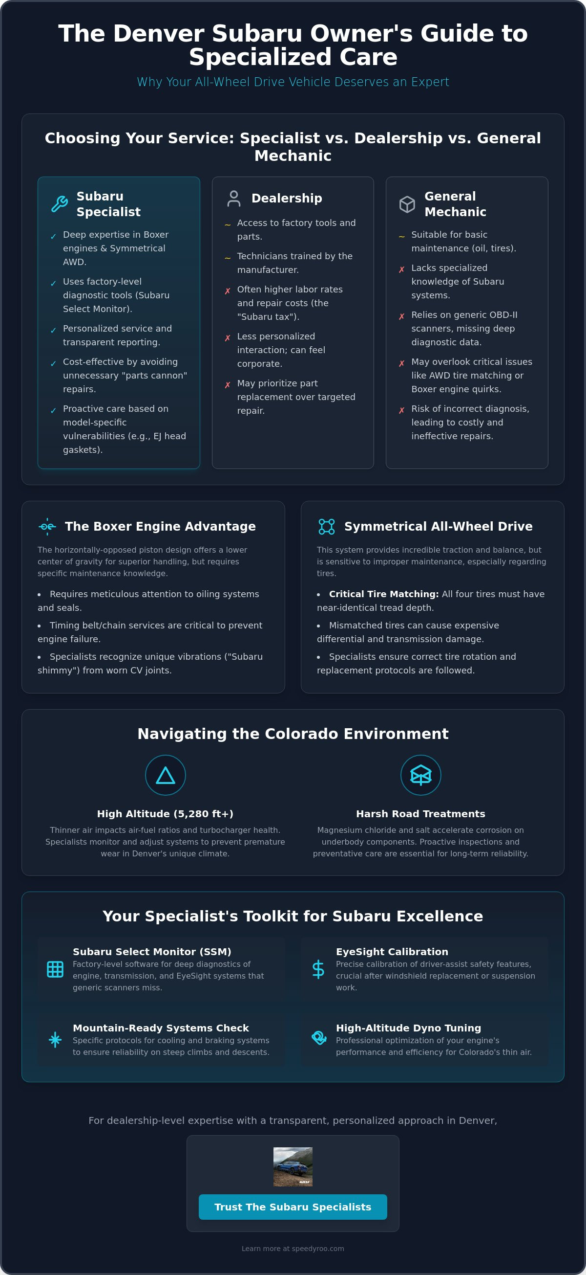 Choosing a Subaru Specialist in Denver: A Reference Guide for 2026 Choosing a Subaru Specialist in Denver: A Reference Guide for 2026
