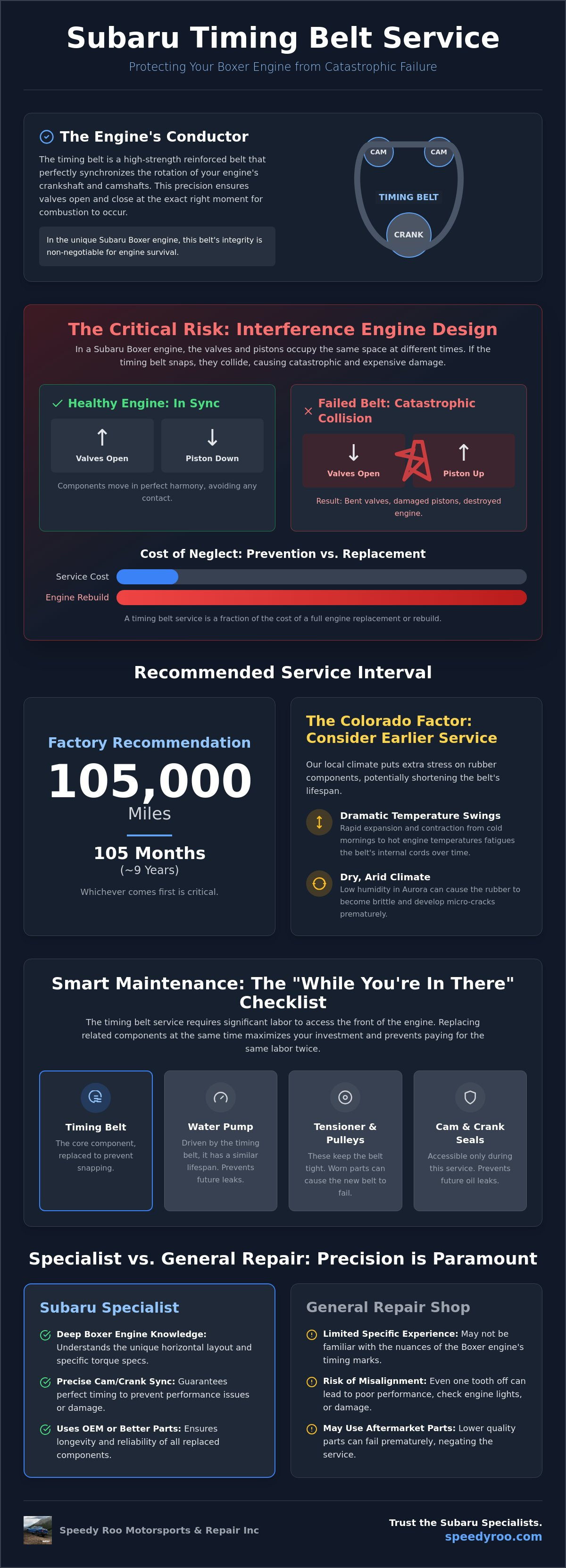 Subaru Timing Belt Service in Aurora: Protecting Your Boxer Engine Subaru Timing Belt Service in Aurora: Protecting Your Boxer Engine