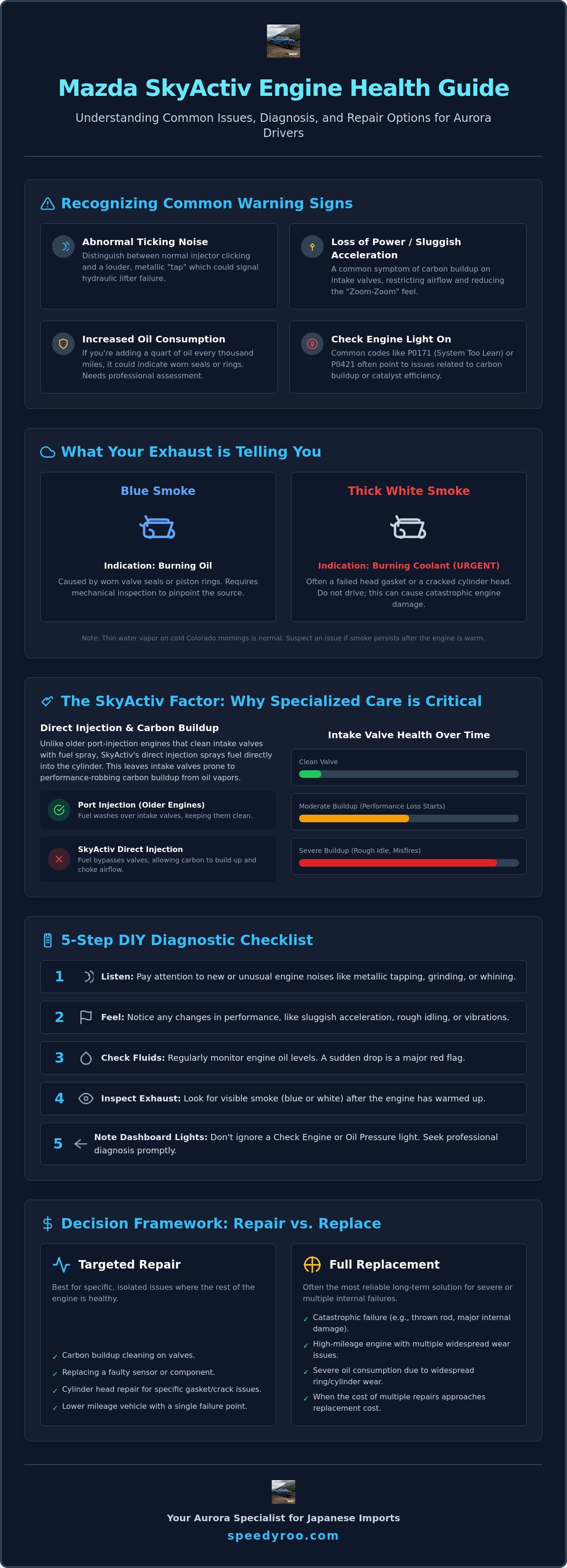 Mazda Engine Repair in Aurora: A How-To Guide for SkyActiv Owners Mazda Engine Repair in Aurora: A How-To Guide for SkyActiv Owners