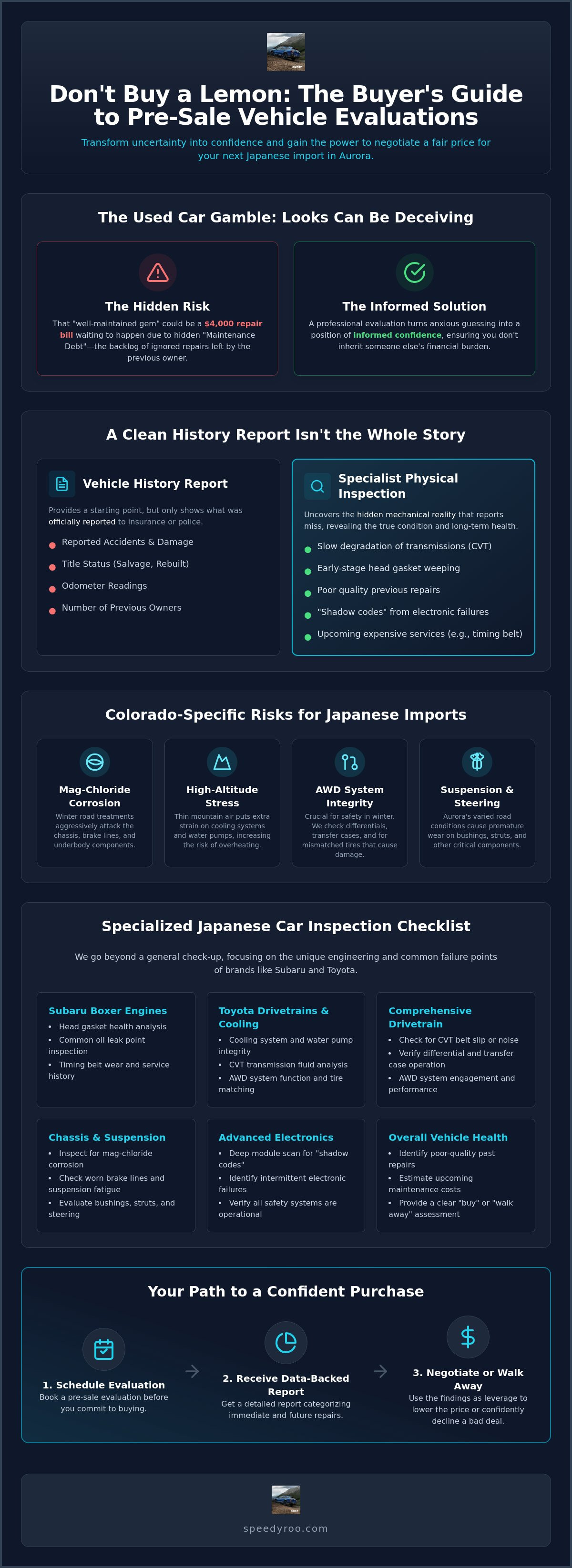 Pre-Sale Vehicle Evaluation in Aurora: A Buyer’s Guide to Japanese Imports (2026)