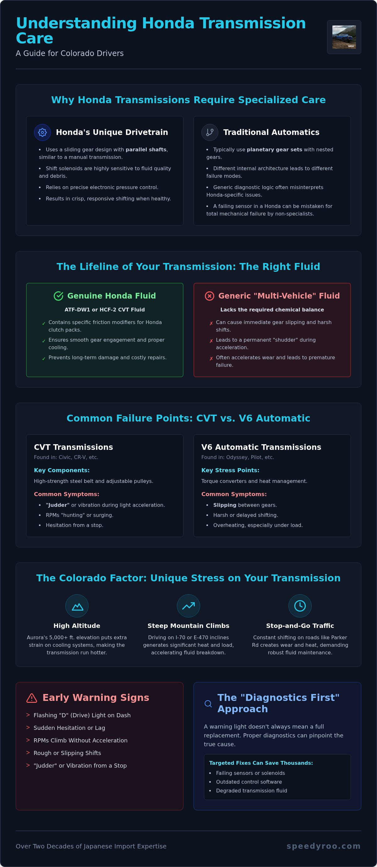 Honda Transmission Repair in Aurora: Expert Drivetrain Service for Colorado Drivers Honda Transmission Repair in Aurora: Expert Drivetrain Service for Colorado Drivers